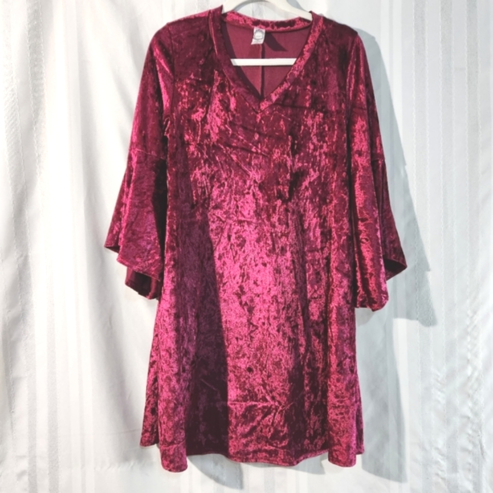 HONEYME BEAUTIFUL RED BELL-SLEEVE MIDI DRESS SIZE MEDIUM